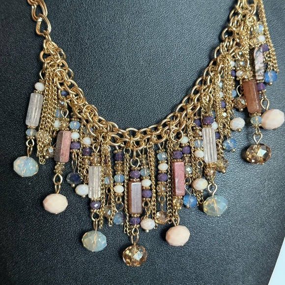 Boho-Chic Style Dangle Gold Tone Necklace - Picture 5 of 16